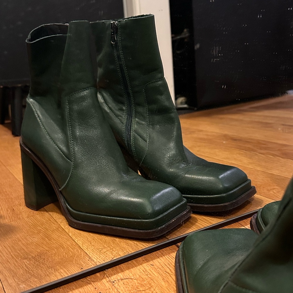 l'intervalle Green Square Toe Boots